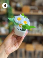 گل و گلدان های نقلی بابونه و آفتابگردان